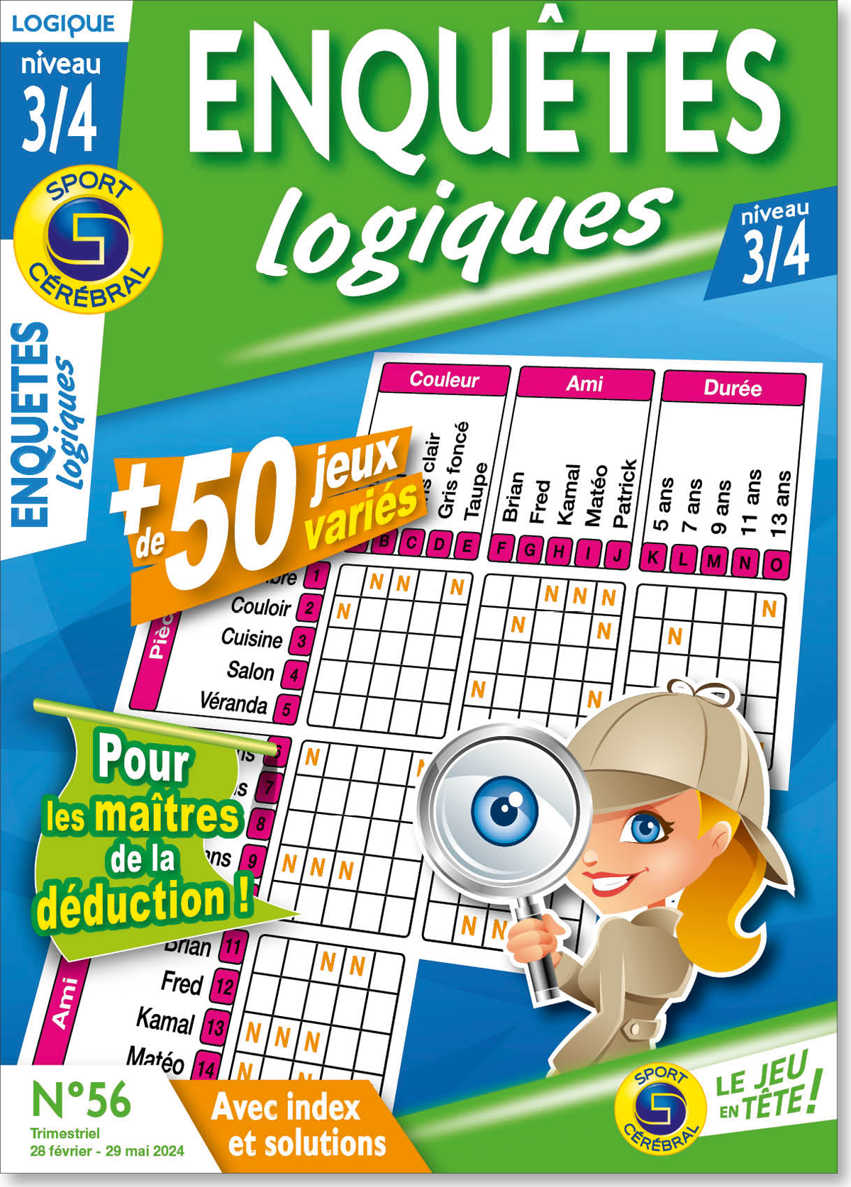 Enquêtes logiques niveau 3/4 Numéro 56