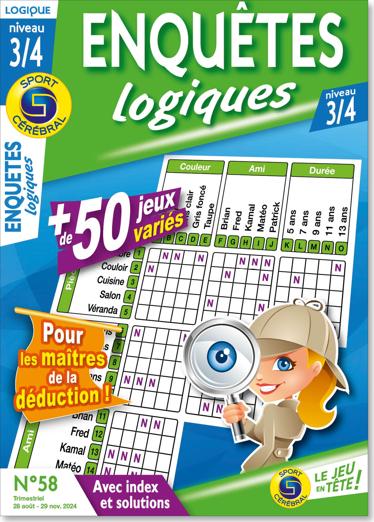 Enquêtes logiques niveau 3/4 Numéro 58